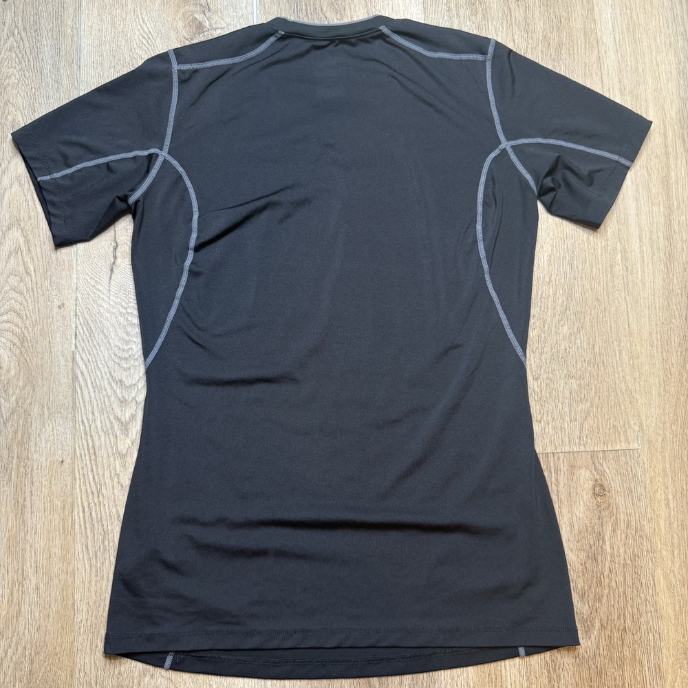 Nike Pro Fitted Top Womens V Neck Small Black T Shirt Performance Active - Picture 2 of 7